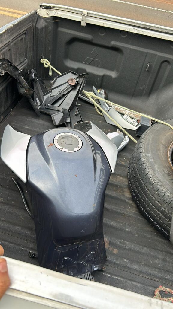 Motocicleta parcialmente desmontada é recuperada pela Polícia Militar em Três Lagoas