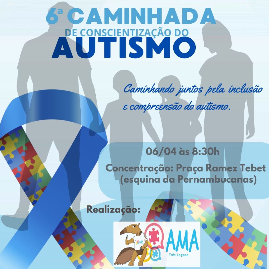 Autismo merece respeito: caminhada em Três Lagoas quer levar visibilidade para o TEA