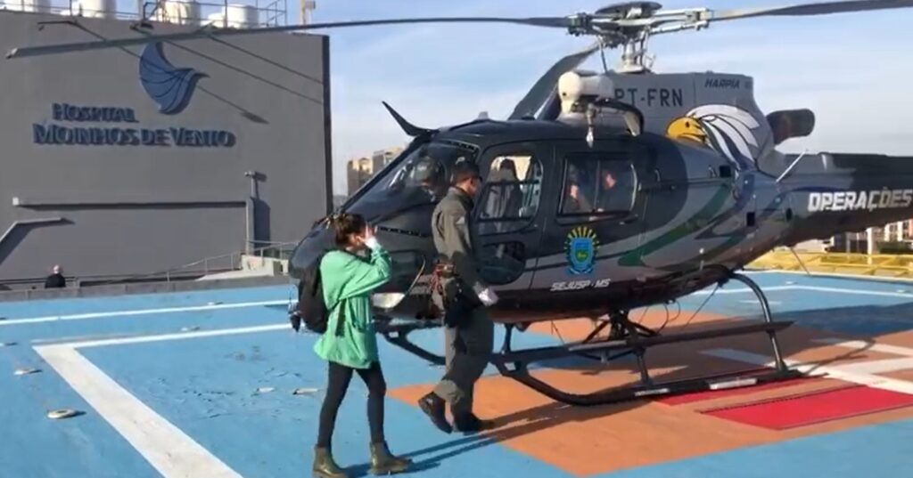 Helicóptero de MS ajuda no resgate de crianças e transporte de gestante no Rio Grande do Sul