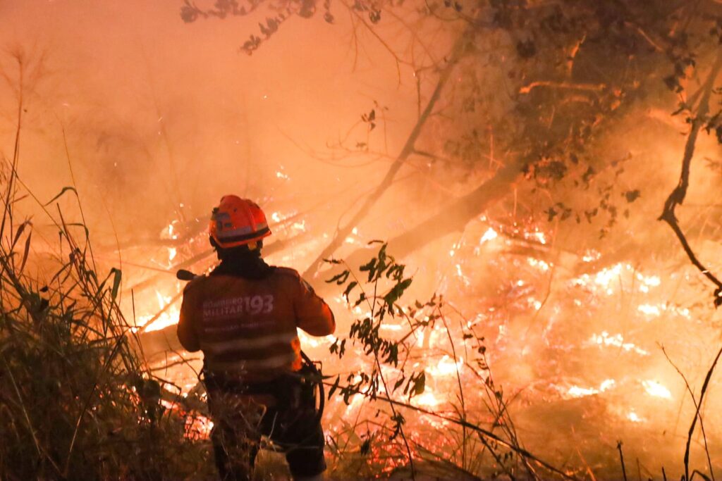 Combate direto e noturno segue como estratégia para controlar focos em seis pontos do Pantanal Combate direto e noturno segue como estratégia para controlar focos em seis pontos do Pantanal