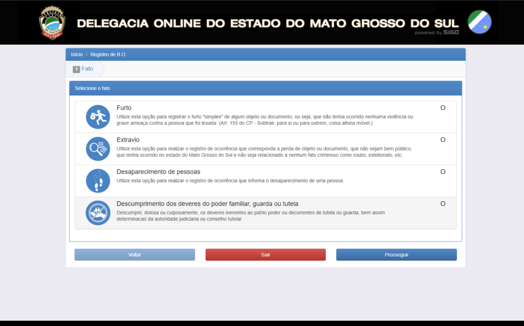 Infração prevista no ECA passa a fazer parte do rol de Boletim de Ocorrência on-line Infração prevista no ECA passa a fazer parte do rol de Boletim de Ocorrência on-line