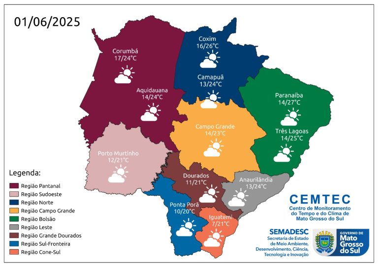 Pantanal da Nhecolândia registra menor temperatura de Mato Grosso do Sul nesta madrugada: 2,6°C Pantanal da Nhecolândia registra menor temperatura de Mato Grosso do Sul nesta madrugada: 2,6°C