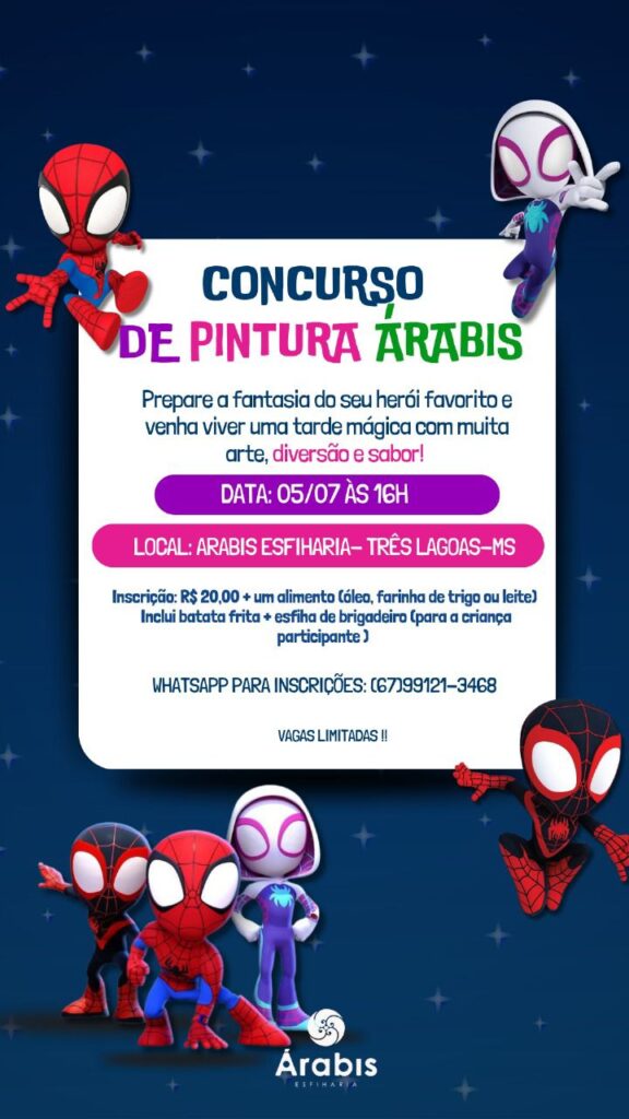 Arabis promove concurso de pintura infantil com presença do Homem-Aranha em Três Lagoas