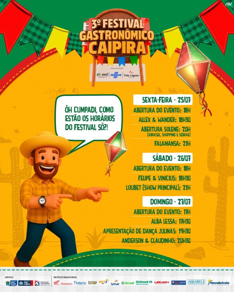 Três Lagoas celebra a cultura e sabores na abertura oficial do 3º Festival Gastronômico