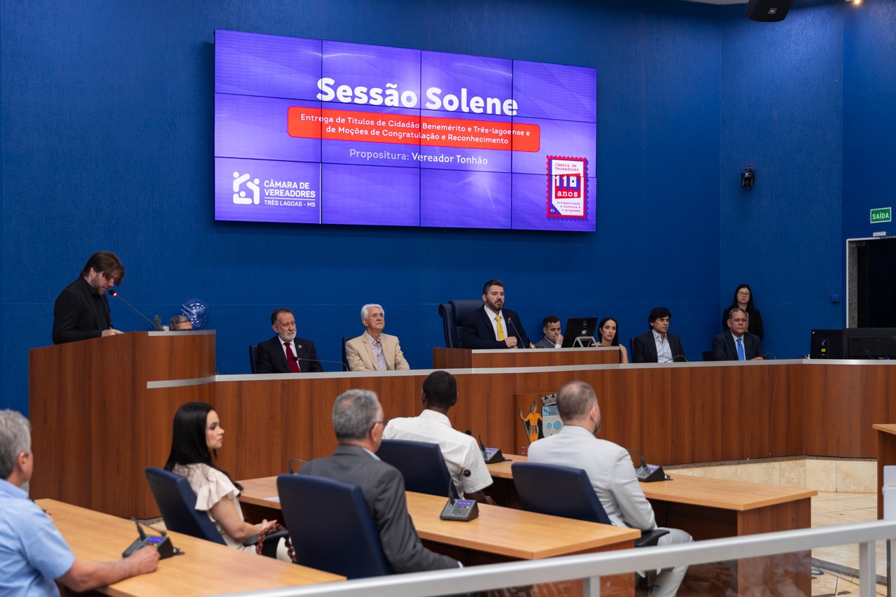 Câmara de Vereadores de Três Lagoas promove solenidade para entrega de títulos e moções
