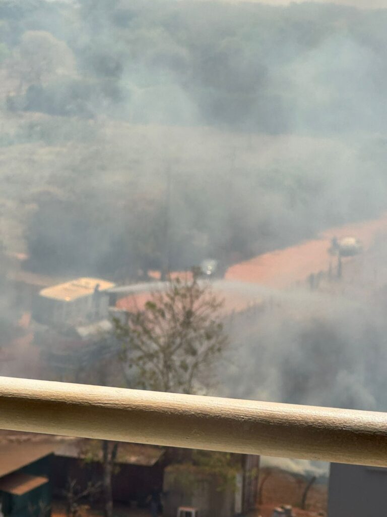 Bombeiros e SEMEA combatem incêndio em terreno baldio em Três Lagoas Bombeiros e SEMEA combatem incêndio em terreno baldio em Três Lagoas
