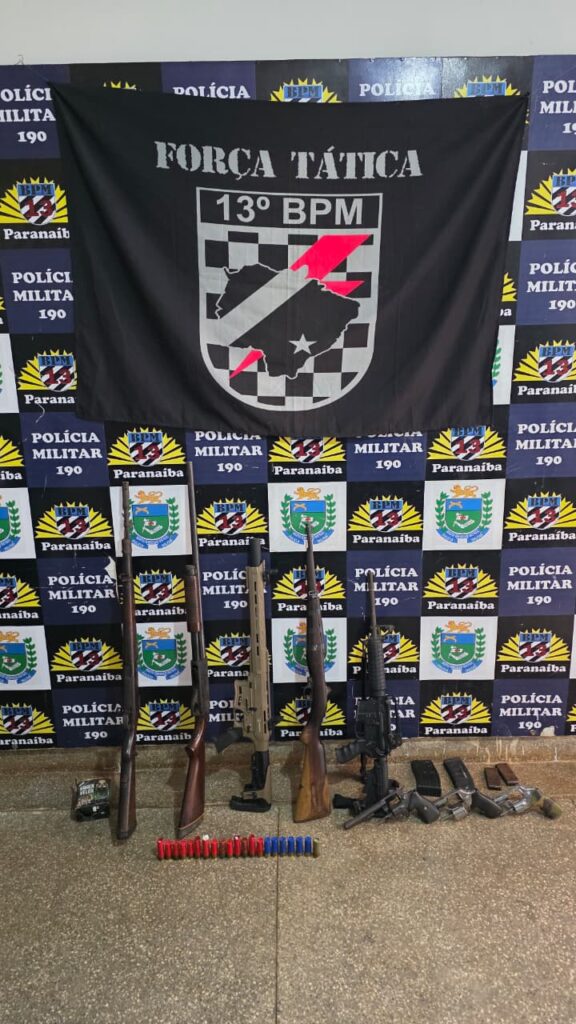 Polícia Militar apreende arsenal de armas de fogo na MS-240 em Paranaíba