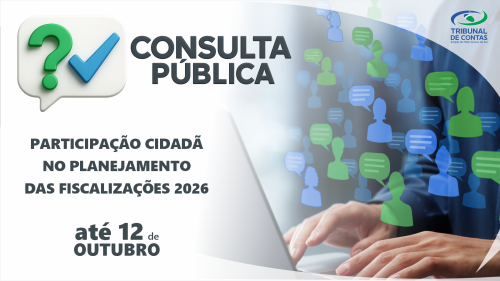 Pela primeira vez, cidadãos poderão sugerir áreas a serem fiscalizadas pelo TCE-MS Pela primeira vez, cidadãos poderão sugerir áreas a serem fiscalizadas pelo TCE-MS