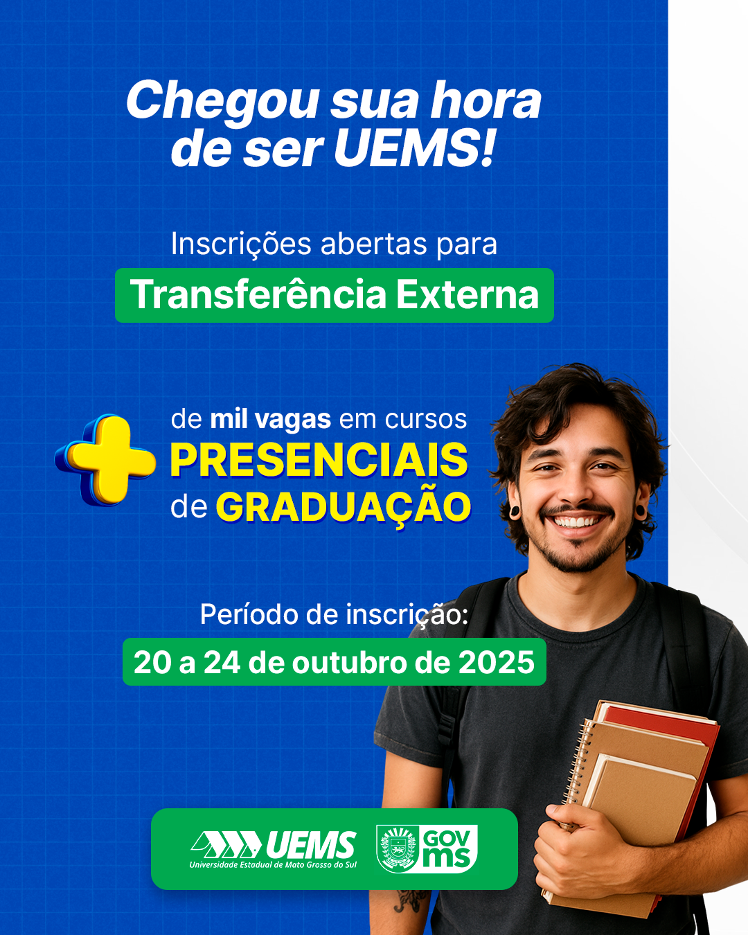 UEMS abre processo de Transferência Externa para cursos de graduação presenciais com ingresso em 2026
