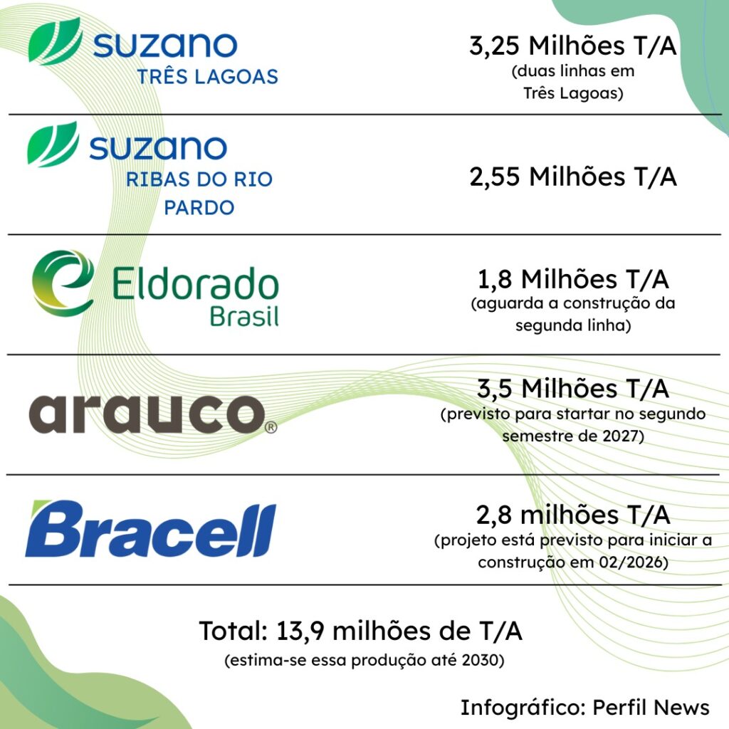MS se torna polo global da celulose e pode atingir 50% da produção nacional em 2030 MS se torna polo global da celulose e pode atingir 50% da produção nacional em 2030