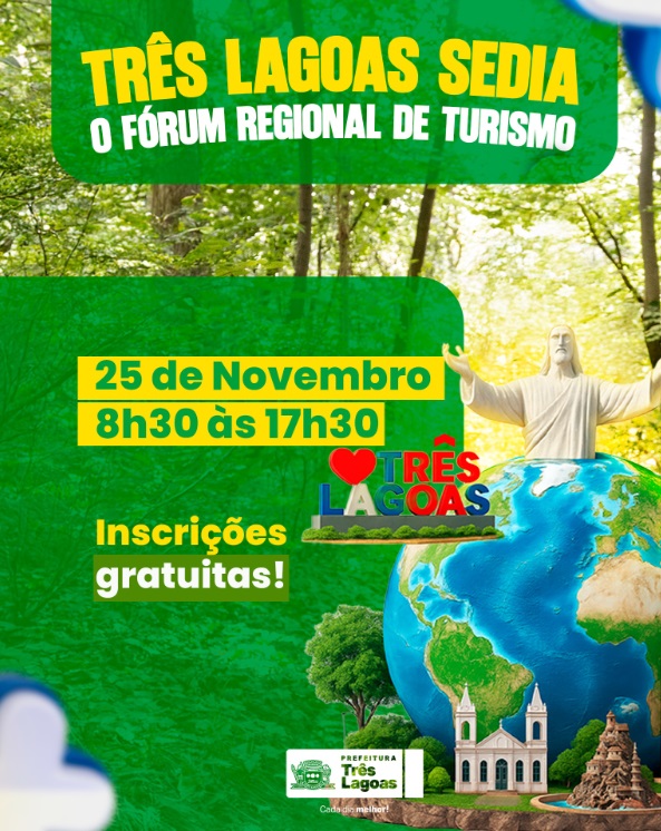 Três Lagoas reforça vocação turística e debate oportunidades no Fórum Regional da Costa Leste Três Lagoas reforça vocação turística e debate oportunidades no Fórum Regional da Costa Leste