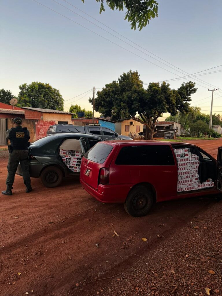 DOF apreende dois veículos carregados com cigarros contrabandeados do Paraguai