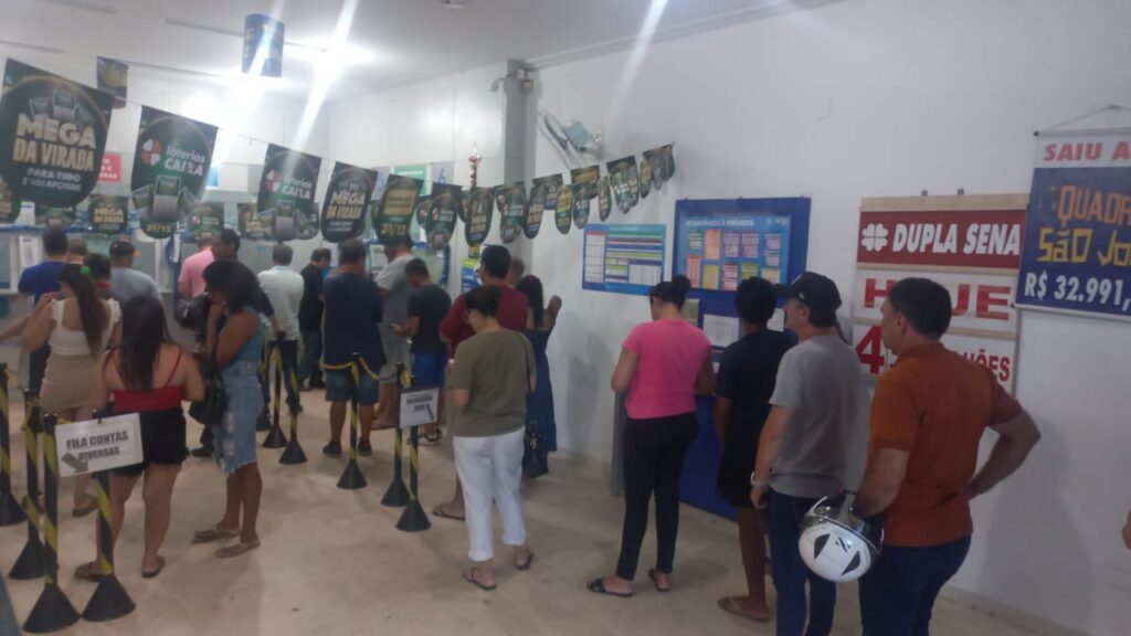 Filas enormes, esperança renovada e o sonho do bilhão: Mega da Virada lota lotéricas em Três Lagoas