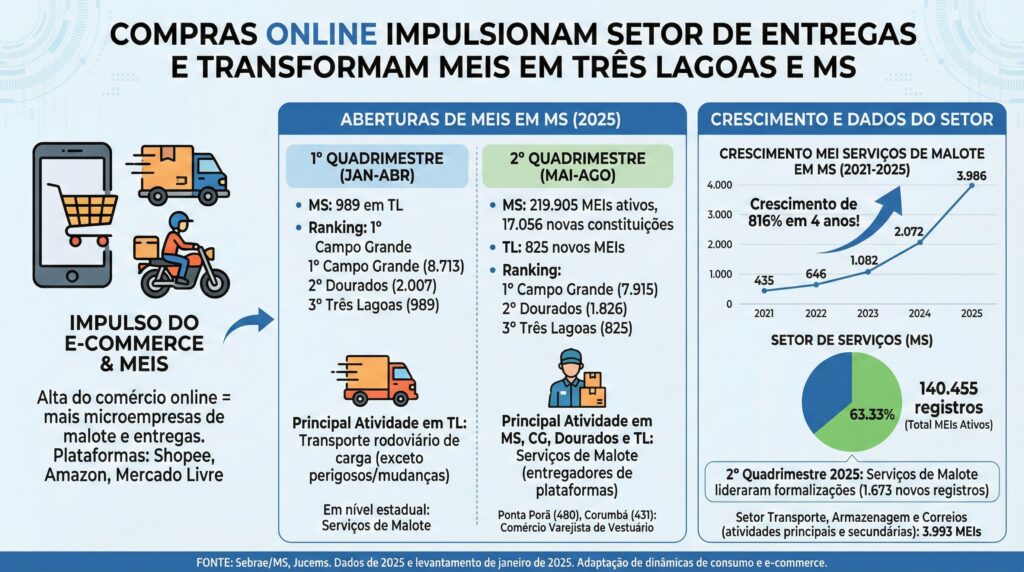 Compras online impulsionam setor de entregas e transformam MEIs em Três Lagoas