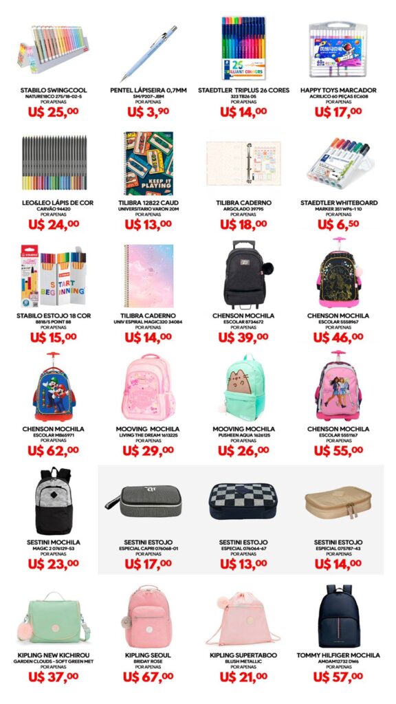 Ofertas imperdíveis marcam a temporada de volta às aulas no Shopping China