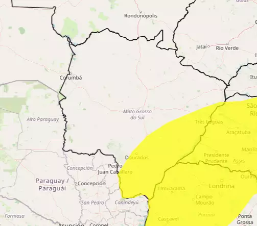 Alerta do Inmet prevê tempestades e ventos fortes em parte de MS Alerta do Inmet prevê tempestades e ventos fortes em parte de MS