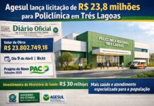 Agesul lança licitação de R$ 23,8 milhões para construção de policlínica em Três Lagoas