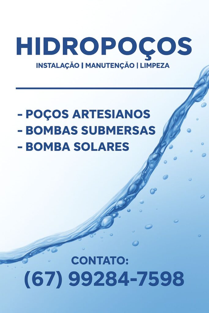 Água própria e sustentável: poços artesianos ganham espaço em Três Lagoas