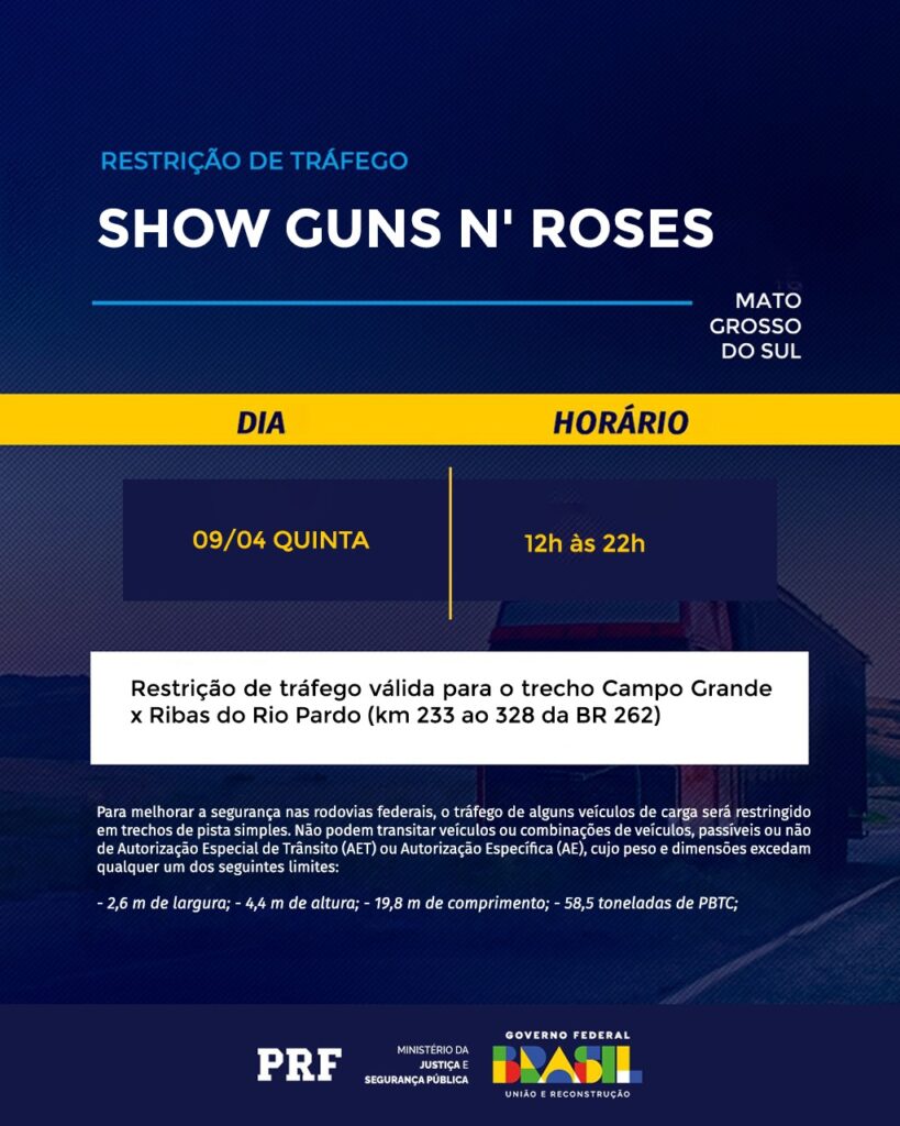 PRF realiza operação para show do Guns N' Roses em MS