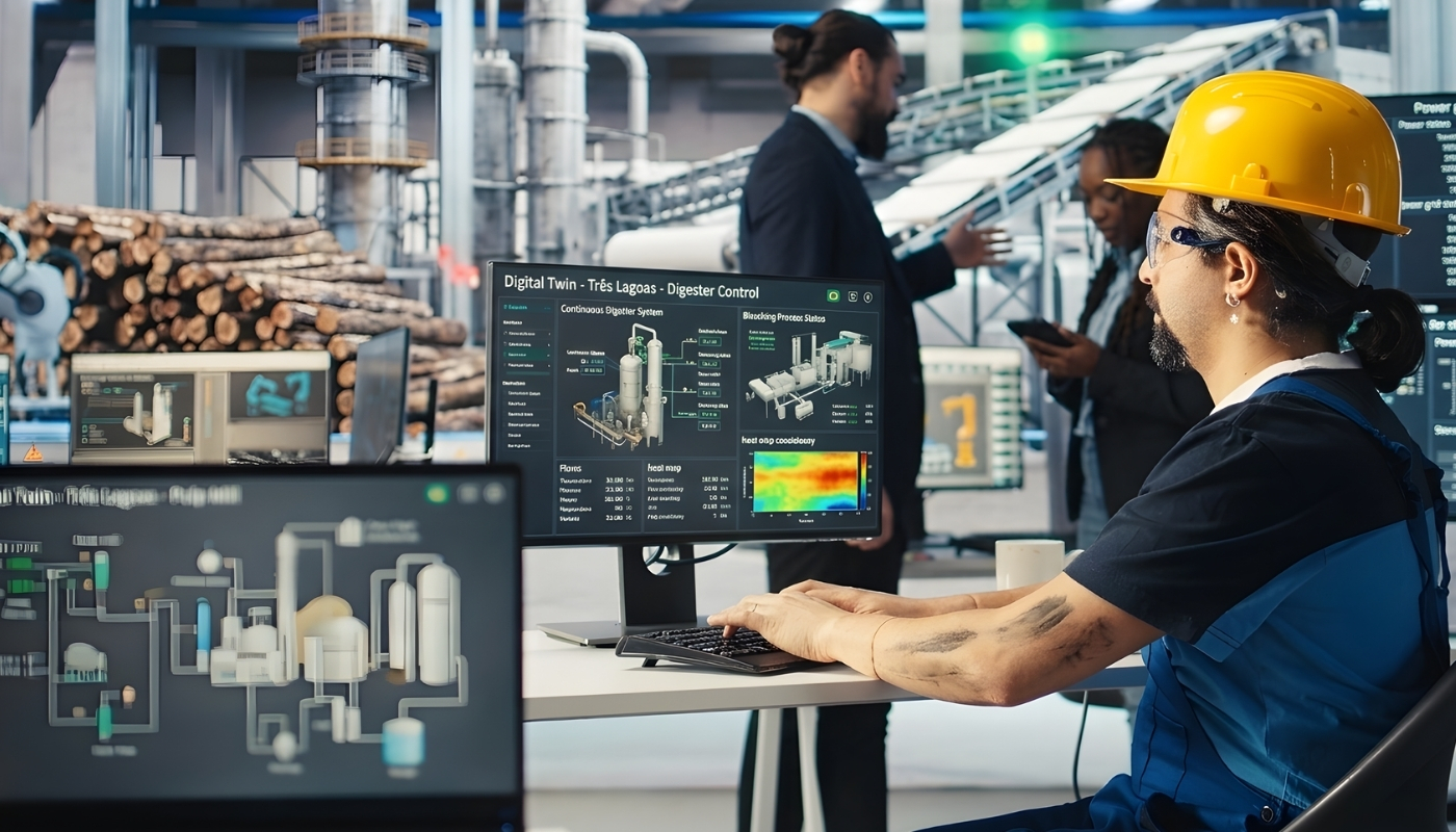 Entenda como a indústria de celulose em MS está empregando IAs, IoT e Gêmeos Digitais para otimizar a operação
