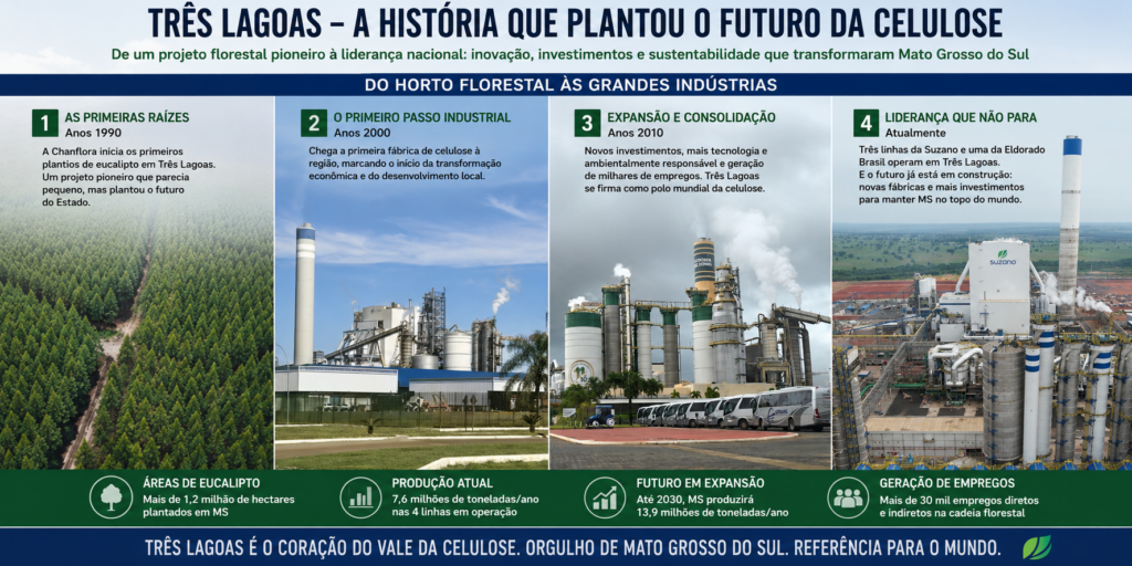 Até 2030, o MS deve liderar produção nacional de celulose e consolidar protagonismo global do setor