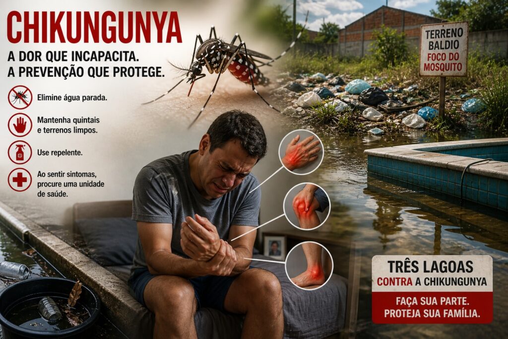 Três Lagoas tem 9 casos de chikungunya e liga alerta com avanço da doença em MS