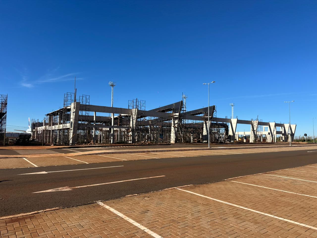 Mais moderno e funcional, novo receptivo do aeroporto ganha forma com avanço das obras em Dourados