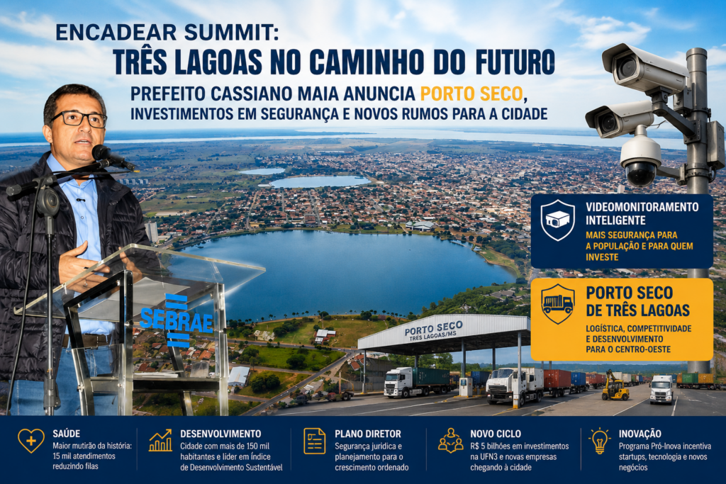 Encadear Summit consolida Três Lagoas como destino de investimentos e Cassiano Maia anuncia Porto Seco