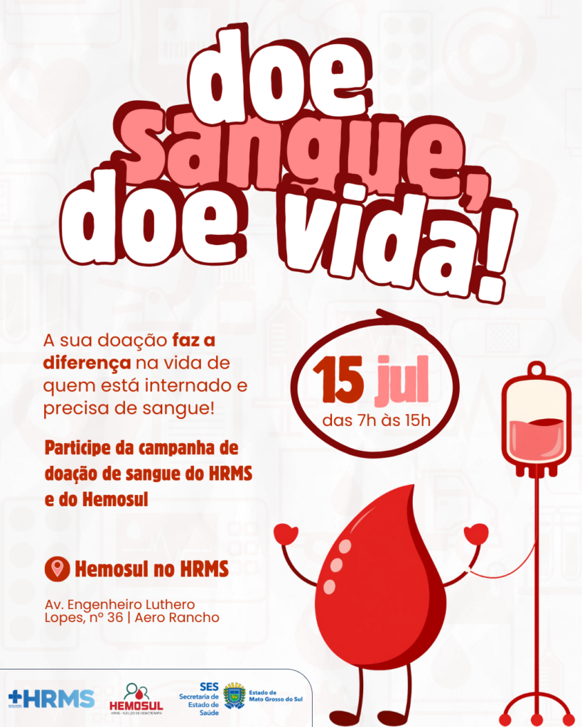 Dia D de doação de sangue no HRMS mobiliza população para reforçar estoques durante inverno e férias escolares Dia D de doação de sangue no HRMS mobiliza população para reforçar estoques durante inverno e férias escolares
