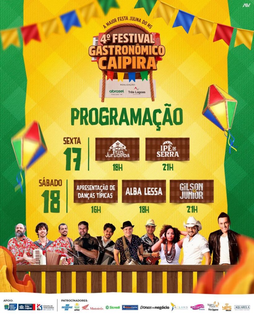 Festival Gastronômico Caipira chega à 4ª edição e promete consolidar Três Lagoas como referência em gastronomia e cultura no MS Festival Gastronômico Caipira chega à 4ª edição e promete consolidar Três Lagoas como referência em gastronomia e cultura no MS