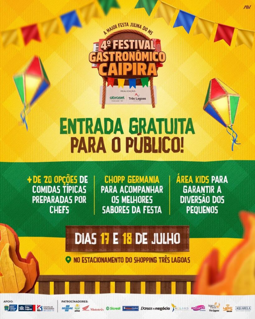 Festival Gastronômico Caipira chega à 4ª edição e promete consolidar Três Lagoas como referência em gastronomia e cultura no MS Festival Gastronômico Caipira chega à 4ª edição e promete consolidar Três Lagoas como referência em gastronomia e cultura no MS