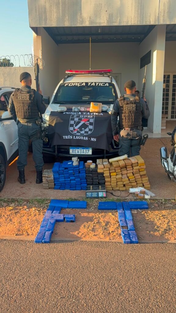 Força Tática desmantela esquema do tráfico e apreende mais de 165 quilos de drogas em Três Lagoas