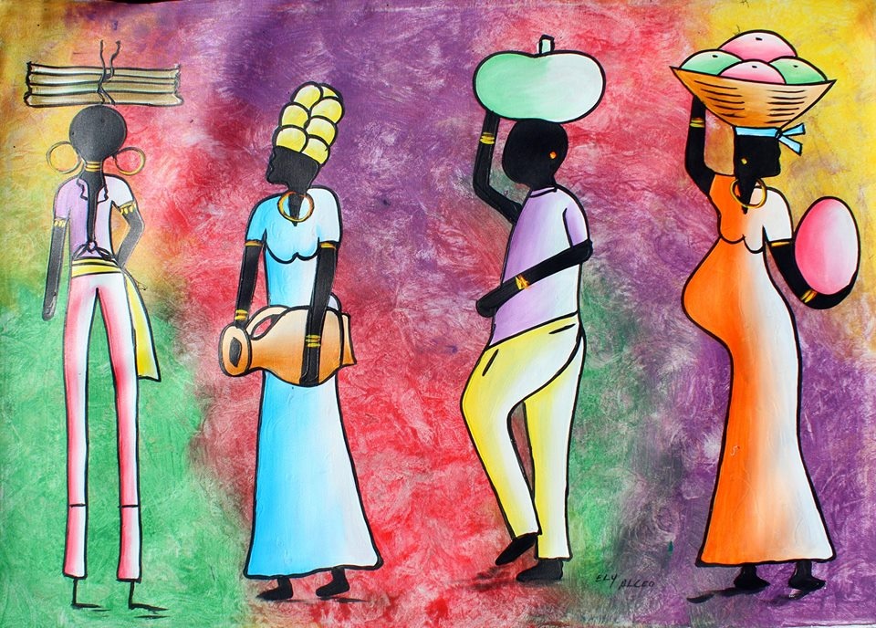 Artistas haitianos fazem exposição de telas na Biblioteca Municipal