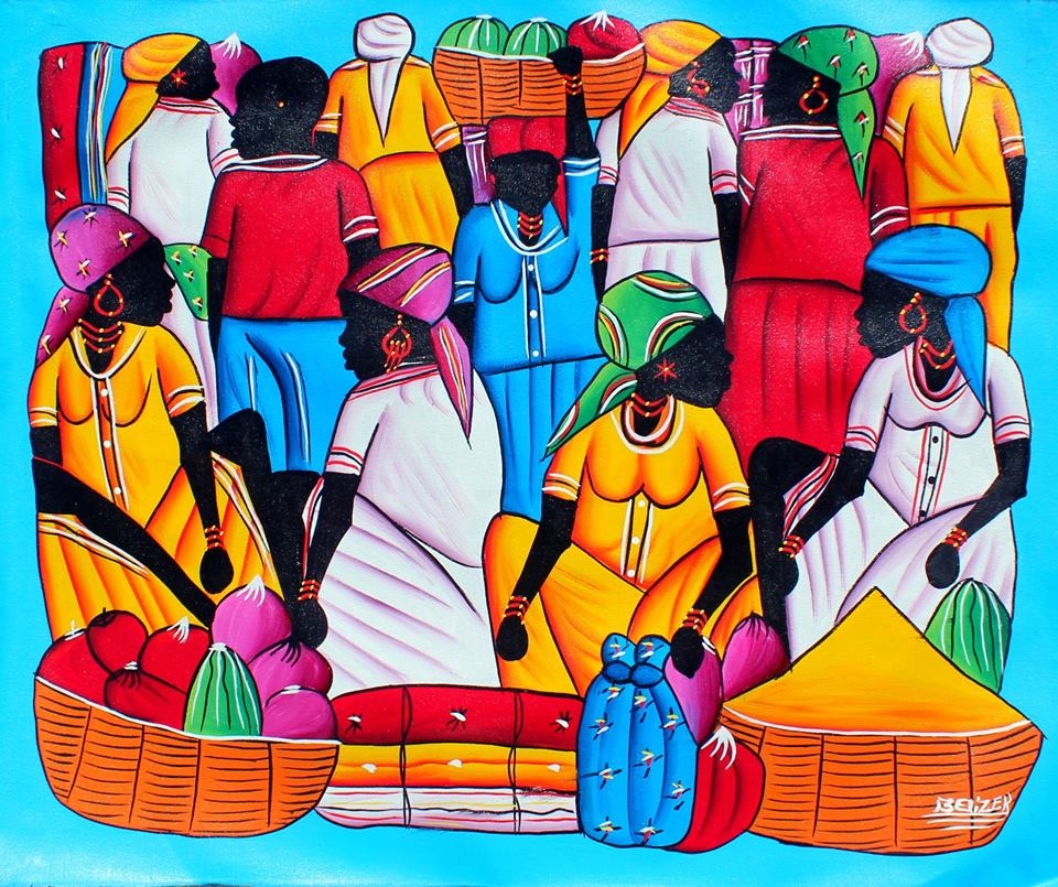 Artistas haitianos fazem exposição de telas na Biblioteca Municipal