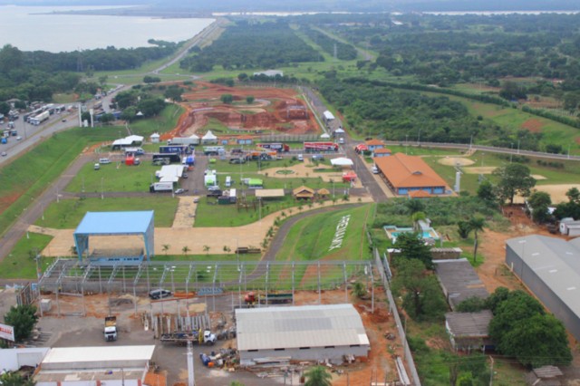 Imagens aéreas feitas nesta manhã sobre a pista do Arena Mix