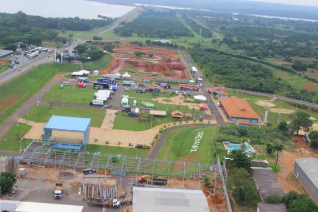 Imagens aéreas feitas nesta manhã sobre a pista do Arena Mix