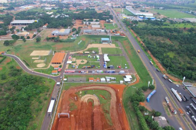 Imagens aéreas feitas nesta manhã sobre a pista do Arena Mix