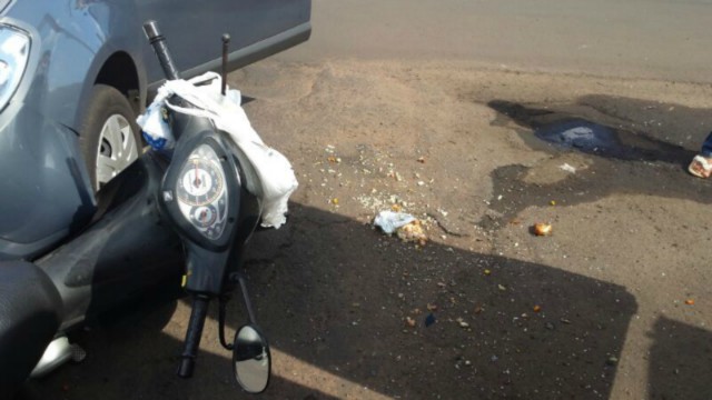 Carro x moto protagonizam mais um acidente no trânsito de Três Lagoas