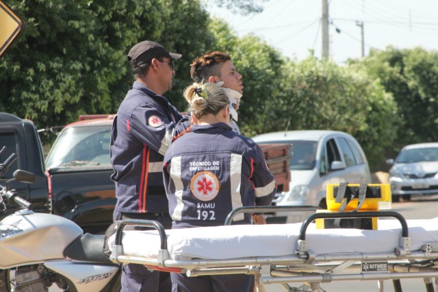 Mais um acidente entre carro e moto no trânsito de Três Lagoas