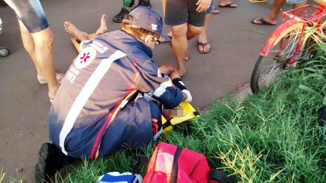 Dois ficam feridos ao caírem de bike, perto do bairro Jupiá