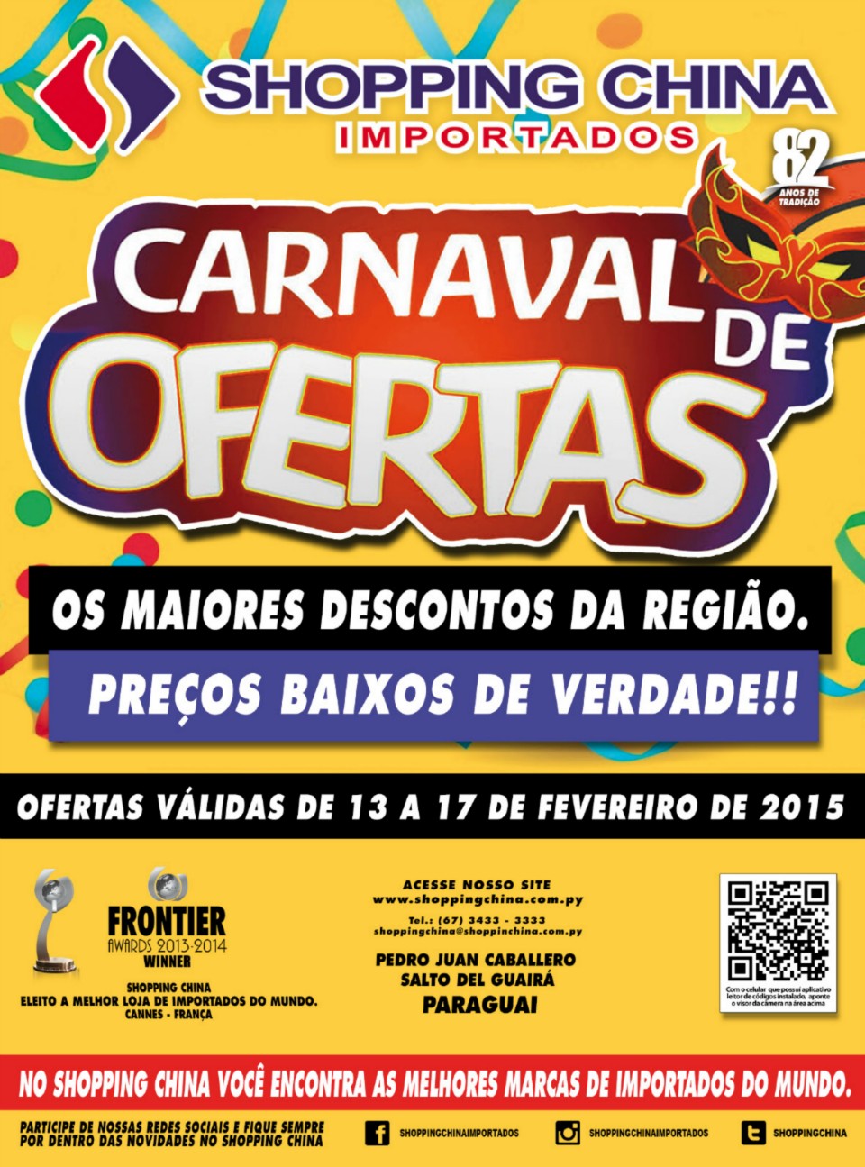 Shopping China, promoção especial de “Carnaval”