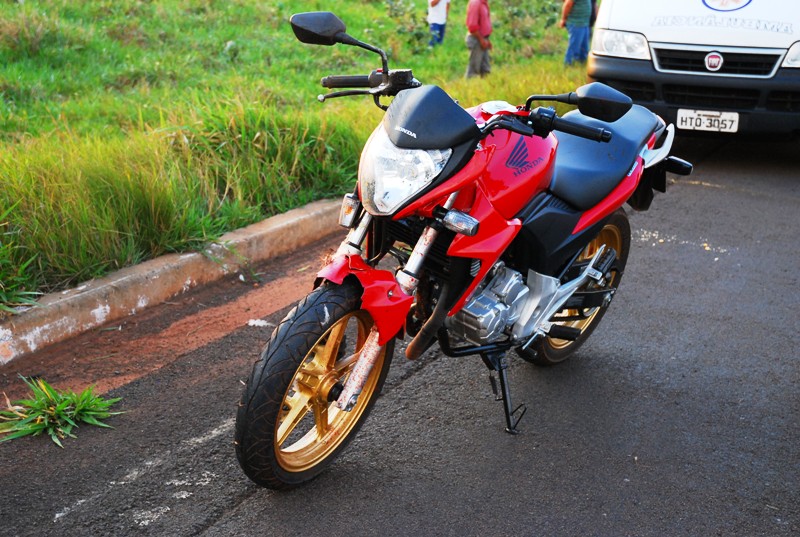 Motociclista sofre queda após colidir com Ema, na MS-338