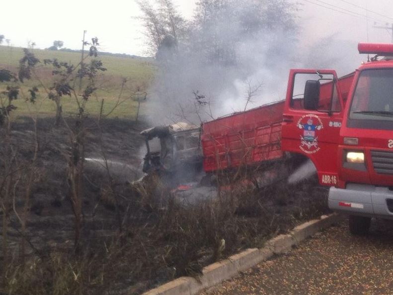 Caminhão de Chapadão do Sul é atingido por carreta na BR-158