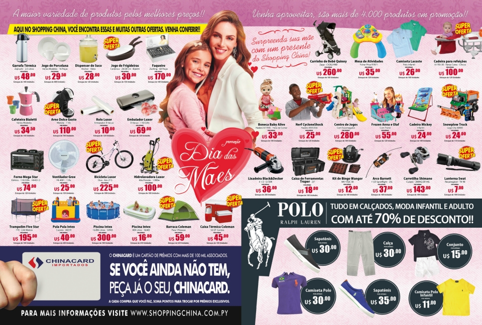 Shopping China comemora Dias das Mães com ofertas imperdíveis