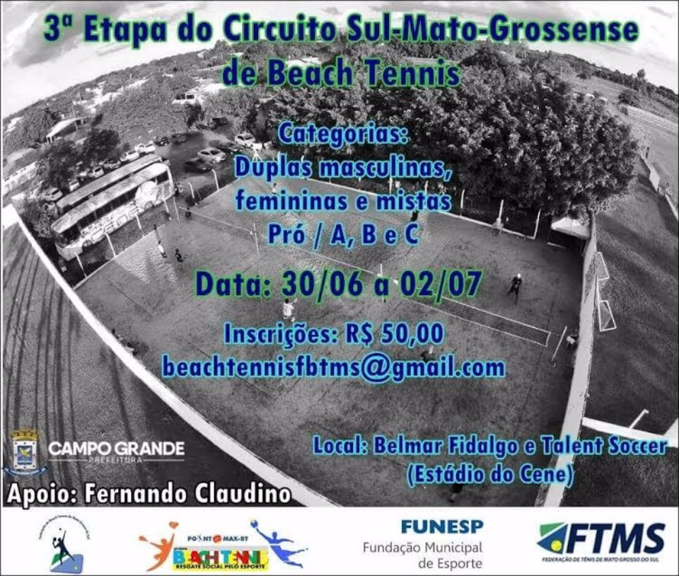 Estadual de Beach Tennis com inscrições abertas