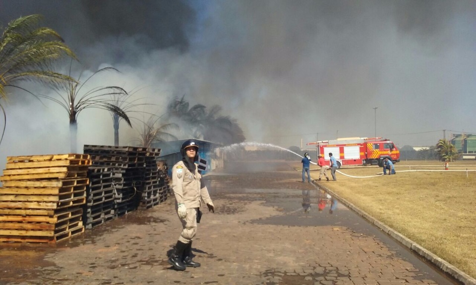Fabricas são atingidas por incêndio em vegetação próxima
