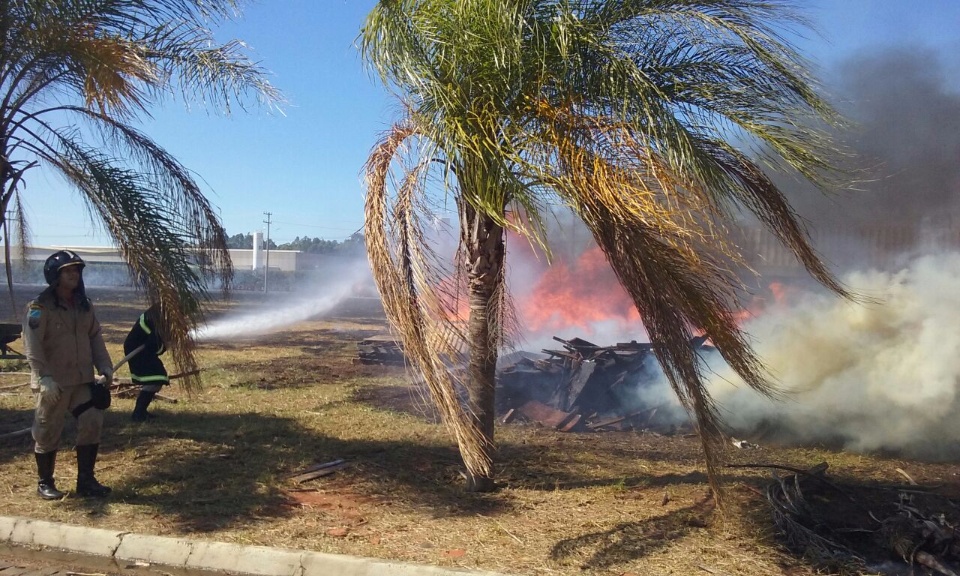 Fabricas são atingidas por incêndio em vegetação próxima