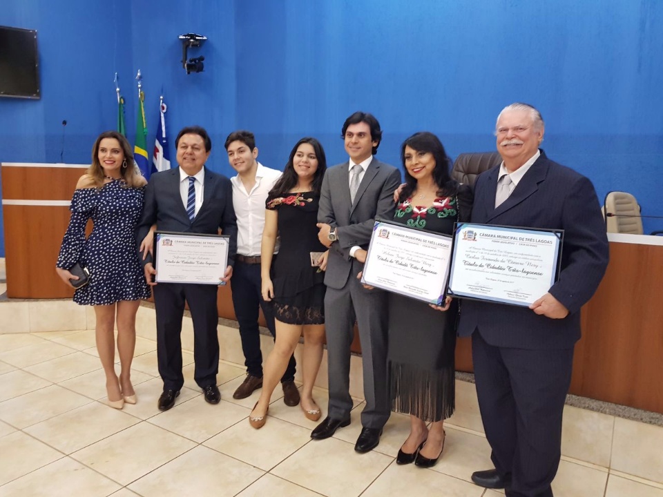 Câmara entrega título de Cidadão Três-lagoense, Moções de Congratulação e Mérito Esportivo