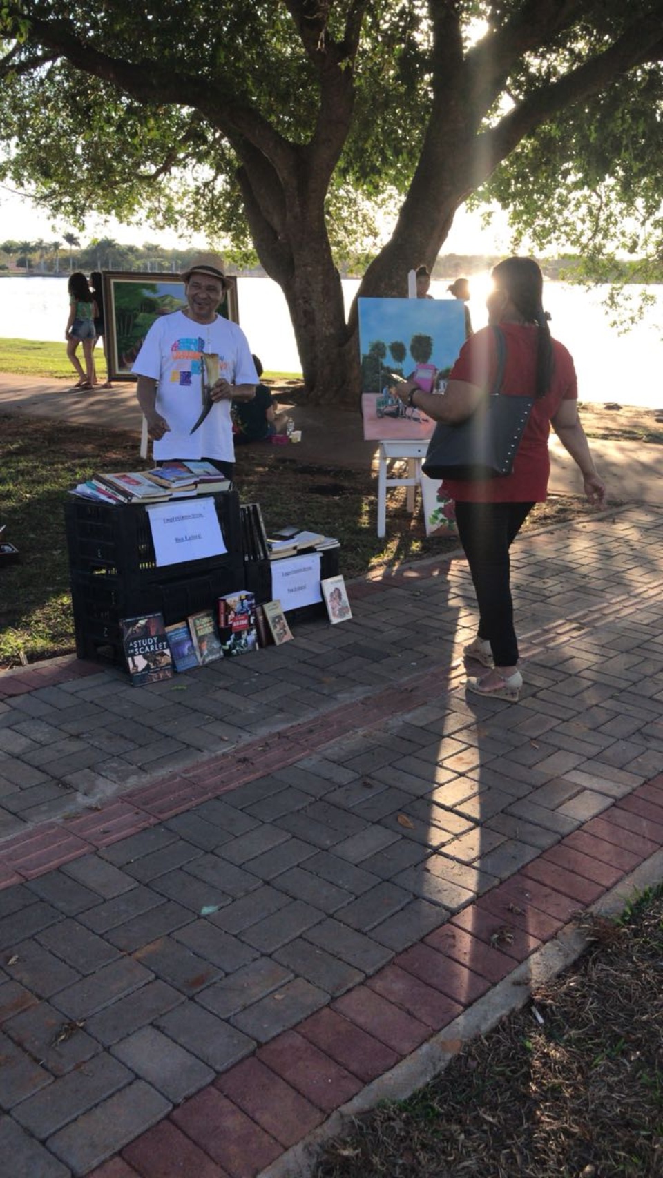 Artistas e artesãos de Três Lagoas buscam inspiração às tardes de domingo na Lagoa Maior