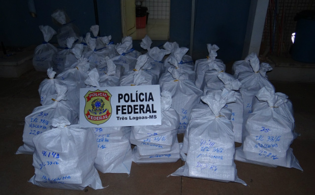 Polícia Federal de Três Lagoas apreende quase 1000 kg de maconha Os 976,5 kg de maconha foram encontrados em um Semi-reboque basculante (Foto: Assessoria)